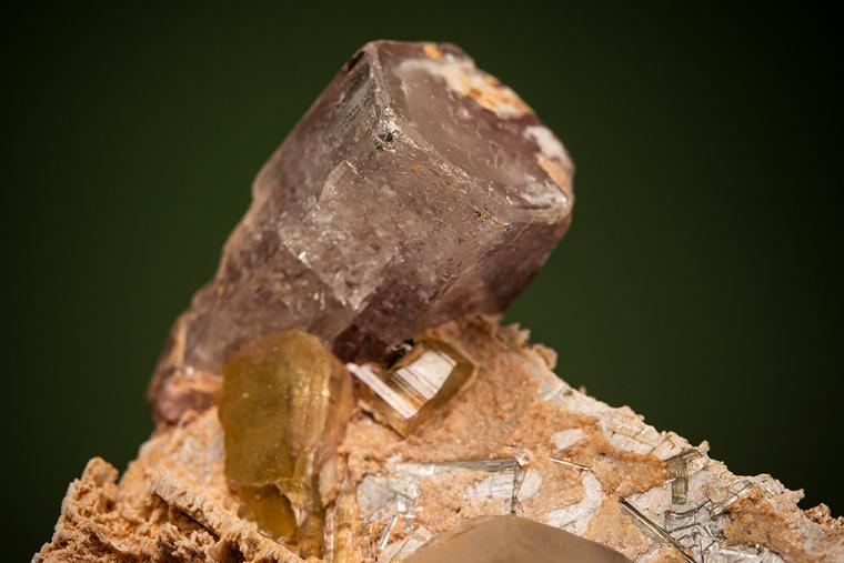 APATITE with QUARTZ on MICROCLINE